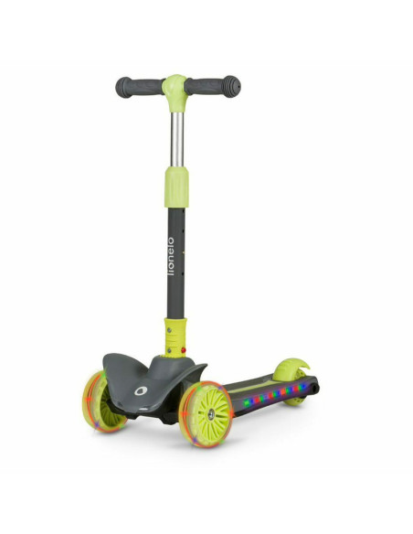 BN-LOE-TIMMY_GREEN_LIME,Lionelo - Trotineta Timy, Copii, Pliabila, Pana la 50 Kg, Cu design ergonomic, Cu lumini LED, 26,5 x 60 