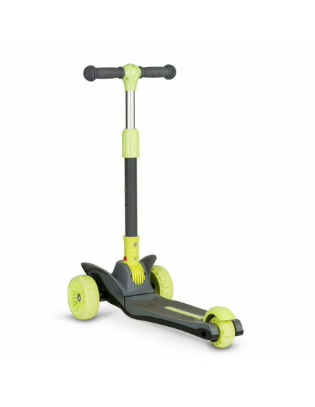 BN-LOE-TIMMY_GREEN_LIME,Lionelo - Trotineta Timy, Copii, Pliabila, Pana la 50 Kg, Cu design ergonomic, Cu lumini LED, 26,5 x 60 