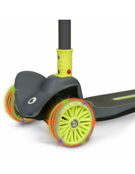 BN-LOE-TIMMY_GREEN_LIME,Lionelo - Trotineta Timy, Copii, Pliabila, Pana la 50 Kg, Cu design ergonomic, Cu lumini LED, 26,5 x 60 