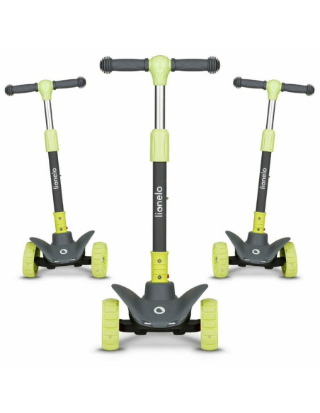 BN-LOE-TIMMY_GREEN_LIME,Lionelo - Trotineta Timy, Copii, Pliabila, Pana la 50 Kg, Cu design ergonomic, Cu lumini LED, 26,5 x 60 
