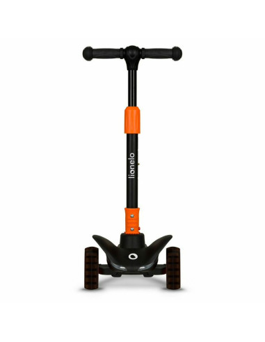 BN-LOE-TIMMY_ORANGE_BLACK,Lionelo - Trotineta Timy, Copii, Pliabila, Pana la 50 Kg, Cu design ergonomic, Cu lumini LED, 26,5 x 6
