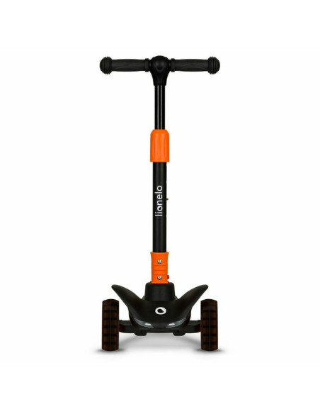 BN-LOE-TIMMY_ORANGE_BLACK,Lionelo - Trotineta Timy, Copii, Pliabila, Pana la 50 Kg, Cu design ergonomic, Cu lumini LED, 26,5 x 6