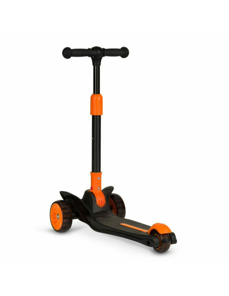 BN-LOE-TIMMY_ORANGE_BLACK,Lionelo - Trotineta Timy, Copii, Pliabila, Pana la 50 Kg, Cu design ergonomic, Cu lumini LED, 26,5 x 6