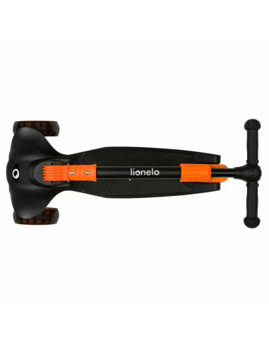 BN-LOE-TIMMY_ORANGE_BLACK,Lionelo - Trotineta Timy, Copii, Pliabila, Pana la 50 Kg, Cu design ergonomic, Cu lumini LED, 26,5 x 6