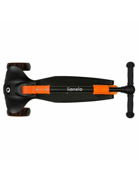 BN-LOE-TIMMY_ORANGE_BLACK,Lionelo - Trotineta Timy, Copii, Pliabila, Pana la 50 Kg, Cu design ergonomic, Cu lumini LED, 26,5 x 6