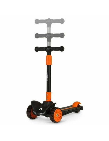 BN-LOE-TIMMY_ORANGE_BLACK,Lionelo - Trotineta Timy, Copii, Pliabila, Pana la 50 Kg, Cu design ergonomic, Cu lumini LED, 26,5 x 6