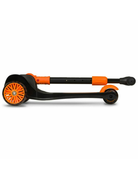BN-LOE-TIMMY_ORANGE_BLACK,Lionelo - Trotineta Timy, Copii, Pliabila, Pana la 50 Kg, Cu design ergonomic, Cu lumini LED, 26,5 x 6