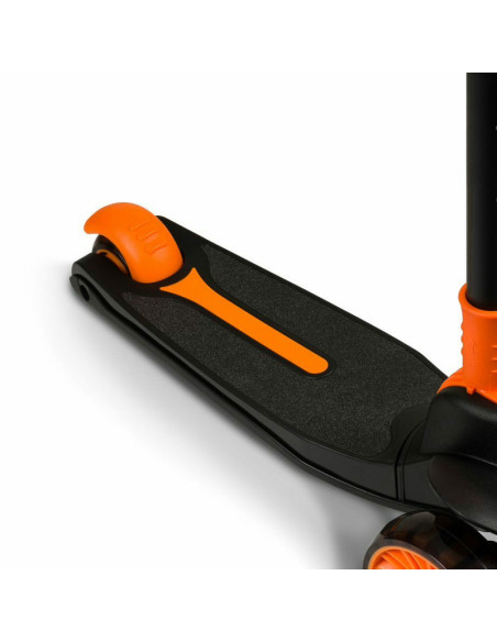 BN-LOE-TIMMY_ORANGE_BLACK,Lionelo - Trotineta Timy, Copii, Pliabila, Pana la 50 Kg, Cu design ergonomic, Cu lumini LED, 26,5 x 6