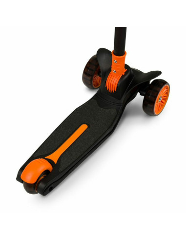 BN-LOE-TIMMY_ORANGE_BLACK,Lionelo - Trotineta Timy, Copii, Pliabila, Pana la 50 Kg, Cu design ergonomic, Cu lumini LED, 26,5 x 6