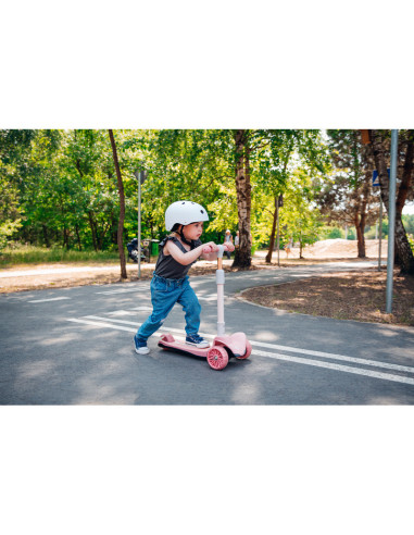 BN-LOE-TIMMY_ORANGE_BLACK,Lionelo - Trotineta Timy, Copii, Pliabila, Pana la 50 Kg, Cu design ergonomic, Cu lumini LED, 26,5 x 6