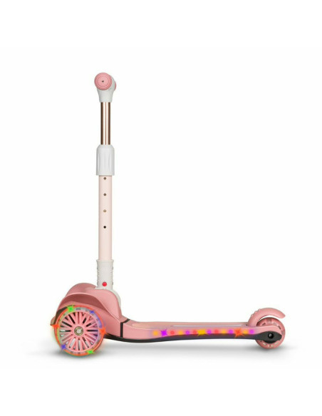 BN-LOE-TIMMY_PINK_ROSE,Lionelo - Trotineta Timy, Copii, Pliabila, Pana la 50 Kg, Cu design ergonomic, Cu lumini LED, 26,5 x 60 x