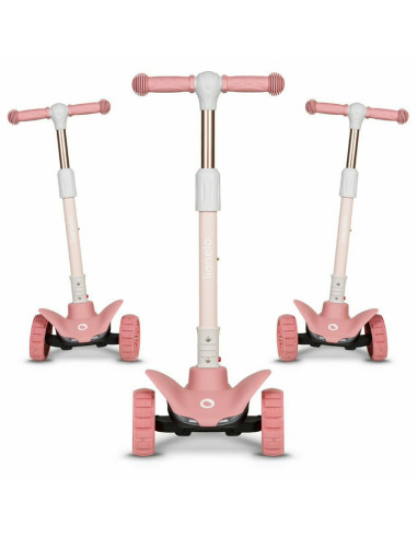 BN-LOE-TIMMY_PINK_ROSE,Lionelo - Trotineta Timy, Copii, Pliabila, Pana la 50 Kg, Cu design ergonomic, Cu lumini LED, 26,5 x 60 x