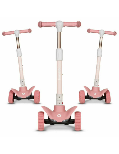 BN-LOE-TIMMY_PINK_ROSE,Lionelo - Trotineta Timy, Copii, Pliabila, Pana la 50 Kg, Cu design ergonomic, Cu lumini LED, 26,5 x 60 x