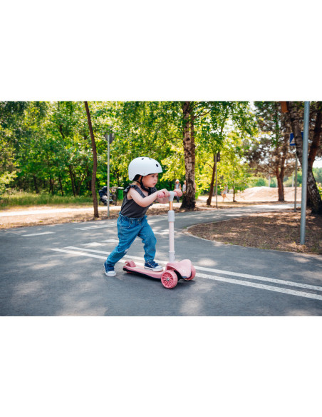 BN-LOE-TIMMY_PINK_ROSE,Lionelo - Trotineta Timy, Copii, Pliabila, Pana la 50 Kg, Cu design ergonomic, Cu lumini LED, 26,5 x 60 x