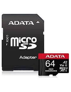 AUSDX64GUI3V30SHA2-RA1,CARD MicroSD ADATA Endurance, 64 GB, MicroSDHC, clasa 10, standard UHS-I U1, "AUSDX64GUI3V30SHA2-RA1" (ti