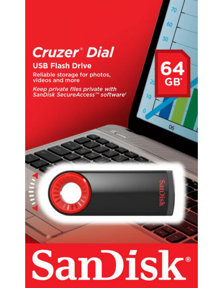 Memorie USB Flash Drive SanDisk Cruzer Dial, 64GB Memorie USB Flash Drive SanDisk Cruzer Dial, 64GB