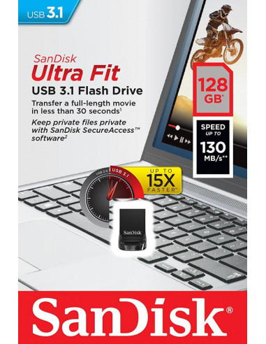 Memorie USB Flash Drive SanDisk Ultra Fit, 128GB