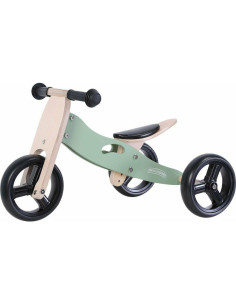BN-39623,Bicicleta/tricicleta fara pedale din lemn, 2 in 1, Functie de bicicleta echilibru, Scaun reglabil, Roti ajustabile, Man 2