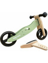 BN-39623,Bicicleta/tricicleta fara pedale din lemn, 2 in 1, Functie de bicicleta echilibru, Scaun reglabil, Roti ajustabile, Man
