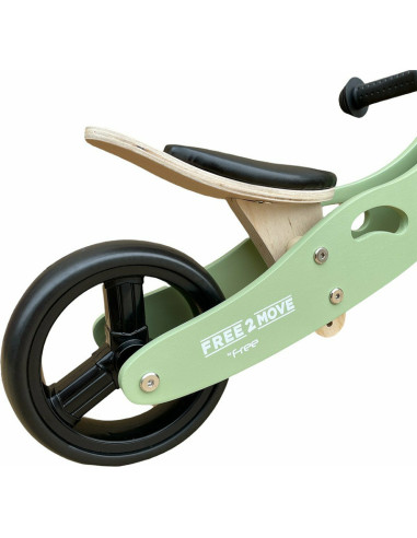 BN-39623,Bicicleta/tricicleta fara pedale din lemn, 2 in 1, Functie de bicicleta echilibru, Scaun reglabil, Roti ajustabile, Man