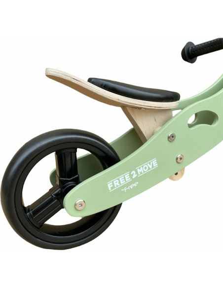 BN-39623,Bicicleta/tricicleta fara pedale din lemn, 2 in 1, Functie de bicicleta echilibru, Scaun reglabil, Roti ajustabile, Man