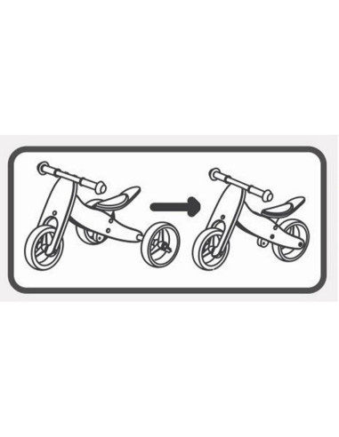 BN-39623,Bicicleta/tricicleta fara pedale din lemn, 2 in 1, Functie de bicicleta echilibru, Scaun reglabil, Roti ajustabile, Man