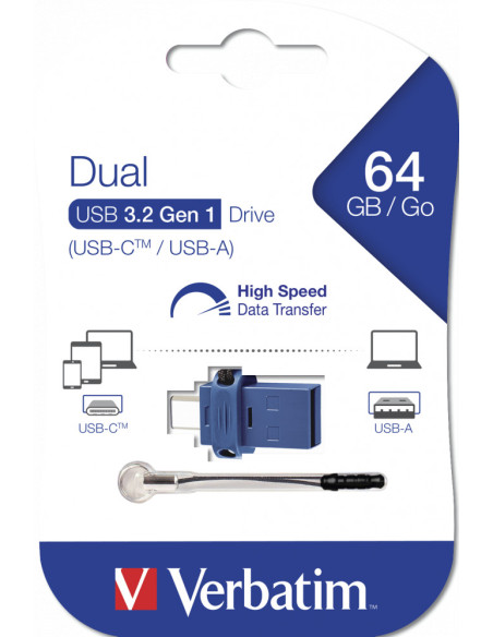 49967,USB DRIVE 3.0 STORE N GO DUAL DRIVE 3.0 / USB C 64GB "49967" (timbru verde 0.03 lei)