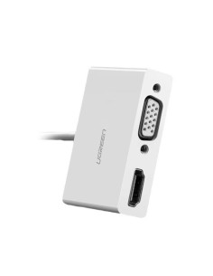 30843,CABLU video Ugreen, "MM123" USB Type-C (T) la HDMI (M) + VGA (M), rezolutie maxima HDMI: 4K si 2K la 30Hz si VGA 1920x1200 2