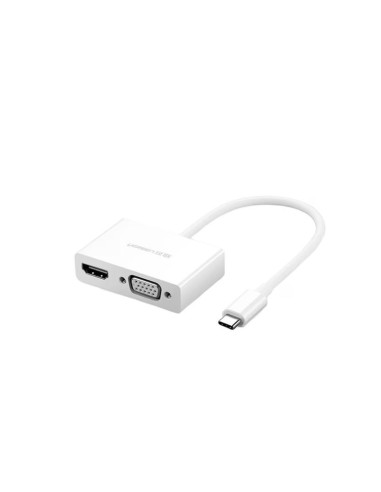 30843,CABLU video Ugreen, "MM123" USB Type-C (T) la HDMI (M) + VGA (M), rezolutie maxima HDMI: 4K si 2K la 30Hz si VGA 1920x1200