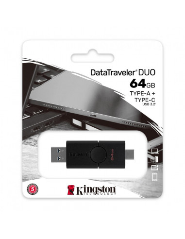 MEMORY DRIVE FLASH USB3.2 64GB/DUO DTDE/64GB KINGSTON,DTDE/64GB