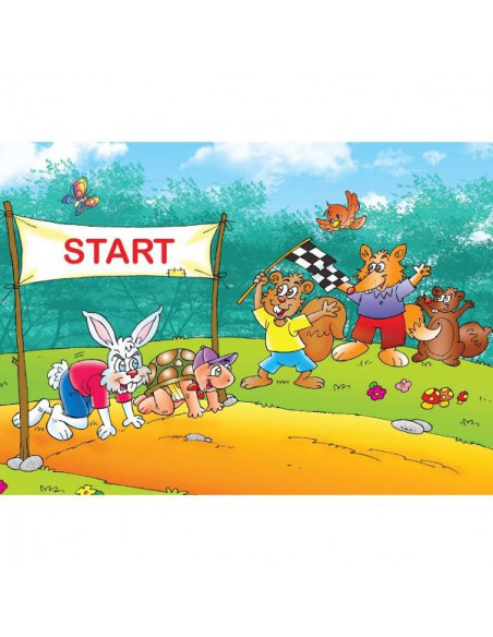 Puzzle Noriel cu povesti - Iepurele si broasca testoasa, 100