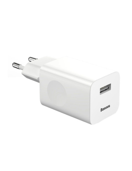 CCALL-BX02,INCARCATOR retea Baseus, Quick Charge 3.0 24W, 1 x USB Output 3.6V-8V/3A, alb "CCALL-BX02" - 6953156272446