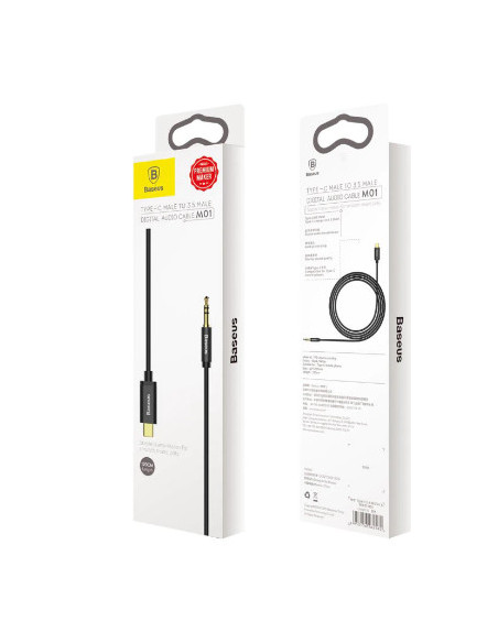 CAM01-01,CABLU AUDIO Baseus Yiven, 1 x USB Type-C (T) la 1 x Jack 3.5mm (T), lungime cablu 1.2m, negru "CAM01-01" - 695315626255