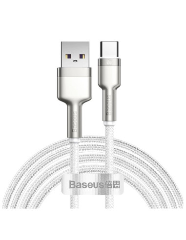 CAKF000202,CABLU alimentare si date Baseus Cafule Metal, Fast Charging Data Cable pt. smartphone, USB la USB Type-C 66W, 2m, alb