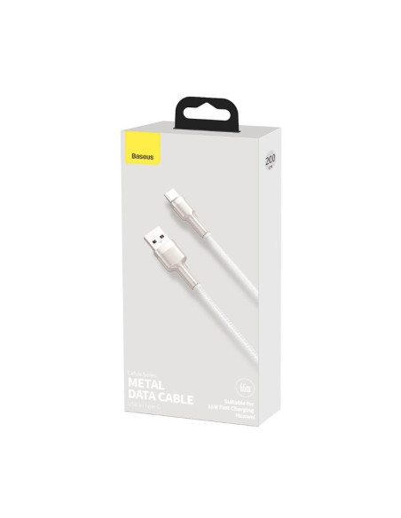 CAKF000202,CABLU alimentare si date Baseus Cafule Metal, Fast Charging Data Cable pt. smartphone, USB la USB Type-C 66W, 2m, alb