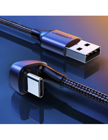 70313,CABLU alimentare si date Ugreen, "US311", Fast Charging Data Cable pt. smartphone, USB la USB Type-C, unghi 180 grade, bra