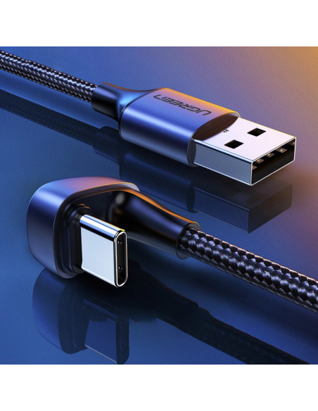 70313,CABLU alimentare si date Ugreen, "US311", Fast Charging Data Cable pt. smartphone, USB la USB Type-C, unghi 180 grade, bra