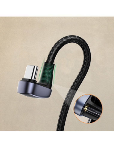 70313,CABLU alimentare si date Ugreen, "US311", Fast Charging Data Cable pt. smartphone, USB la USB Type-C, unghi 180 grade, bra
