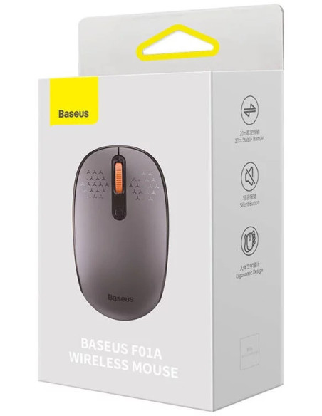 B01055502833-00,MOUSE Baseus, wireless 2.4GHz, optic,3/1 butoane/scroll, 800/1200/1600DPI, raza 10-20m, gri "B01055502833-00"