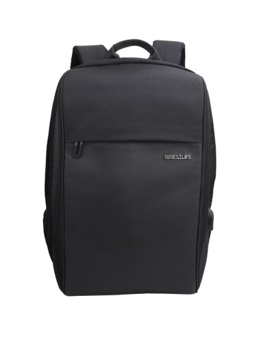 Rucsac BESTLIFE Travel Safe - negru matlasat - laptop 16 inch