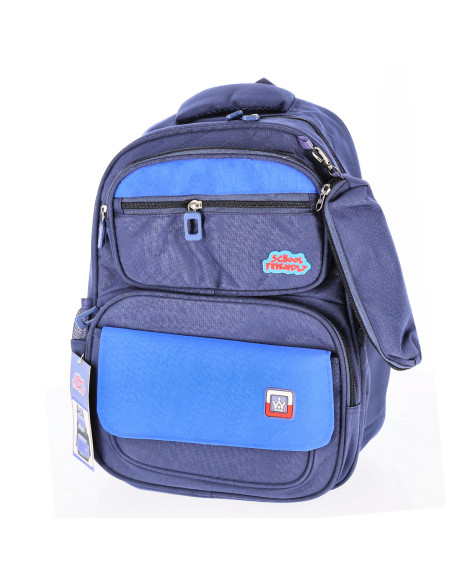 OMRS2106BL,Ghiozdan clasa 0 funtasy bleumarin cu penar 4 fermoare pigna
