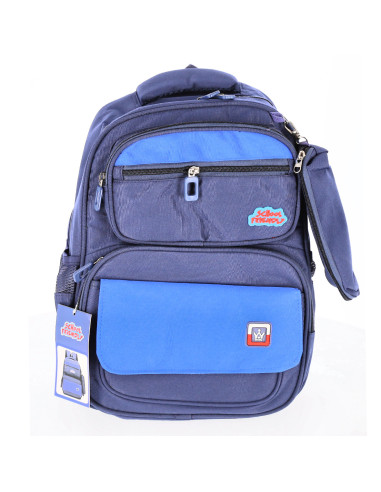 OMRS2106BL,Ghiozdan clasa 0 funtasy bleumarin cu penar 4 fermoare pigna