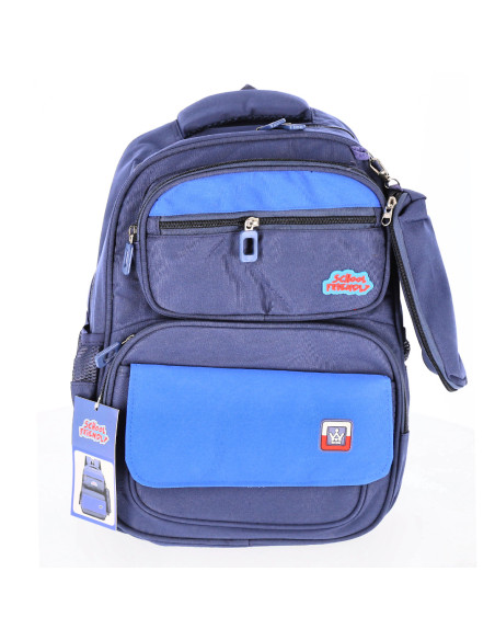 OMRS2106BL,Ghiozdan clasa 0 funtasy bleumarin cu penar 4 fermoare pigna