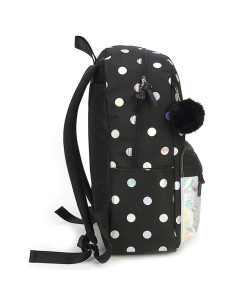 MARS068NE,Ghiozdan gimnaziu holografic negru argintiu 2 fermoare pigna 2