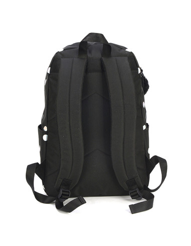 MARS068NE,Ghiozdan gimnaziu holografic negru argintiu 2 fermoare pigna