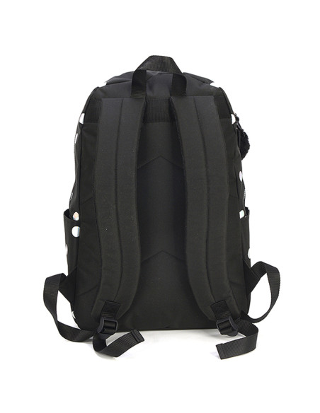 MARS068NE,Ghiozdan gimnaziu holografic negru argintiu 2 fermoare pigna