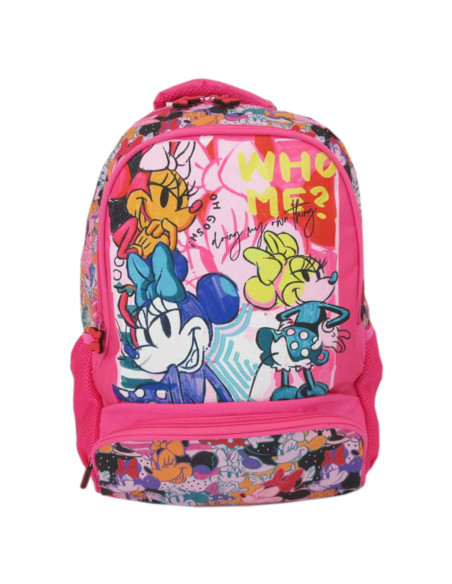 MNRS2279-3,Ghiozdan clasa 0 minnie mouse roz who me 3 fermoare pigna