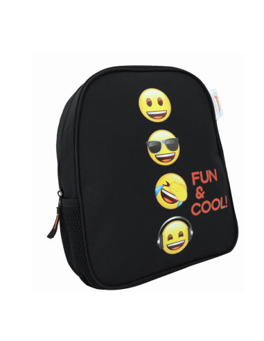 EJRS2328-1,Ghiozdan gradinita emoji classic negru pigna