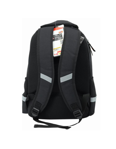 EJRS2344-1,Ghiozdan gimnaziu emoji clasic negru 3 fermoare pigna