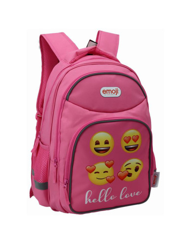 EJRS2344-2,Ghiozdan gimnaziu emoji clasic roz 3 fermoare pigna